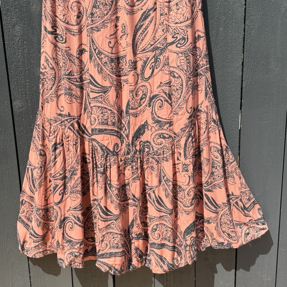 Free People Smooth Sailing Maxi Skirt 12 Boho Paisley Indie Whimsigoth Festival - Picture 6 of 8